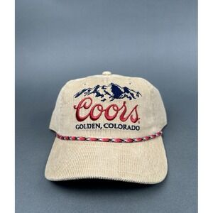 Coors Beer Corduroy Hat Cap Vintage Snapback Golden Colorado Banquet Rockies NWT